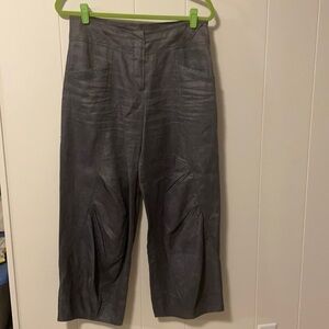 𝅺ELSEWHERE Linen Funky and Interesting Wide Ruched Linen Legged Pants